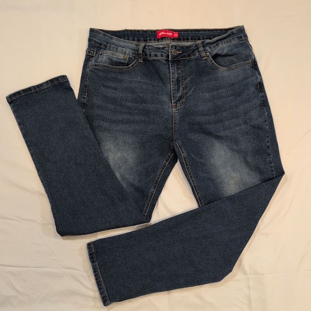 Ring of Fire Mens Jeans 36x30 Slim Fit Blue Stretch Denim Medium Wash
